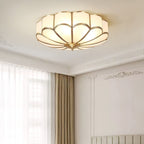 Ulira Ceiling Light Flower Shape Frosted Glass Brass - Hey Lighting