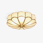 Ulira Ceiling Light Flower Shape Frosted Glass Brass - Hey Lighting