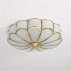 Ulira Ceiling Light Flower Shape Frosted Glass Brass - Hey Lighting