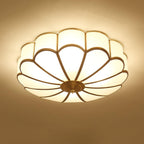 Ulira Ceiling Light Flower Shape Frosted Glass Brass - Hey Lighting