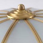 Ulira Ceiling Light Flower Shape Frosted Glass Brass - Hey Lighting
