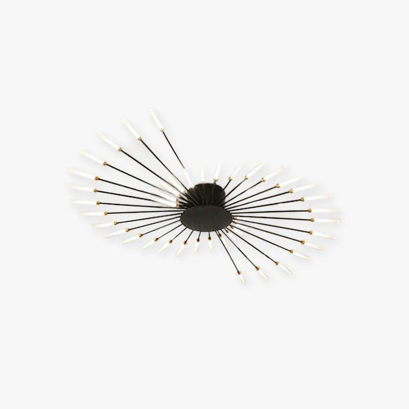 Wesley Flush-Mount Ceiling Light Fireworks, Black/Gold - Hey Lighting
