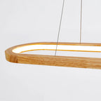 Veon Contemporary Oval Wooden Pendant Light - Hey Lighting