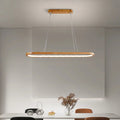 Veon Contemporary Oval Wooden Pendant Light - Hey Lighting