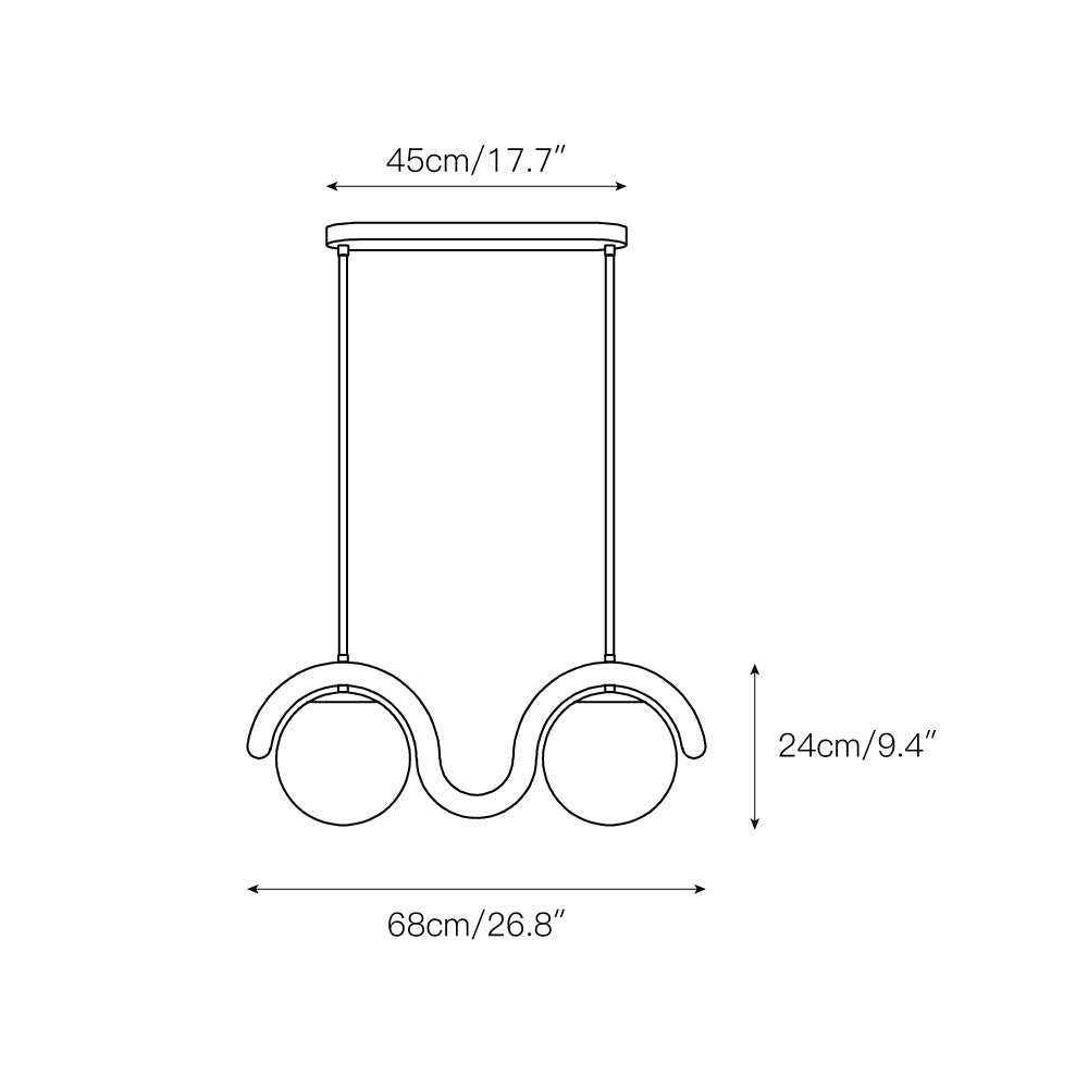 Uveta Linear Chandelier Red&Silver - Hey Lighting