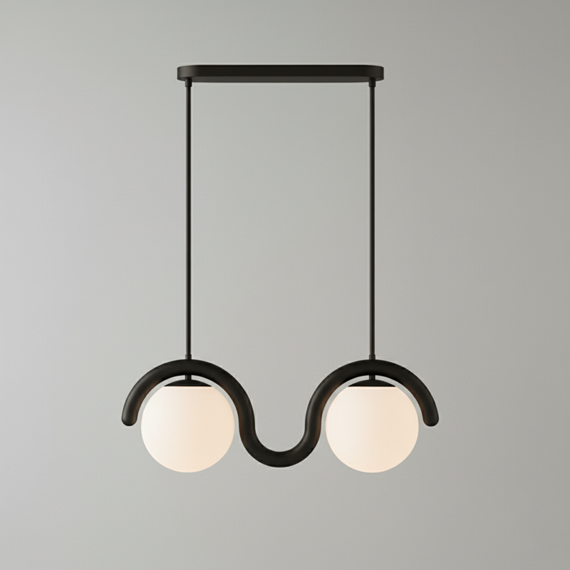 Uveta Linear Chandelier Red&Silver - Hey Lighting