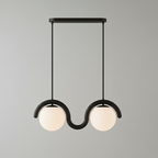 Uveta Linear Chandelier Red&Silver - Hey Lighting