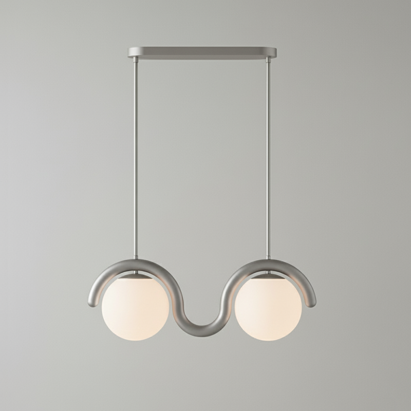 Uveta Linear Chandelier Red&Silver - Hey Lighting