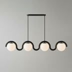 Uveta Linear Chandelier Red&Silver - Hey Lighting