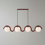 Uveta Linear Chandelier Red&Silver - Hey Lighting