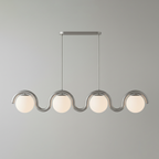Uveta Linear Chandelier Red&Silver - Hey Lighting