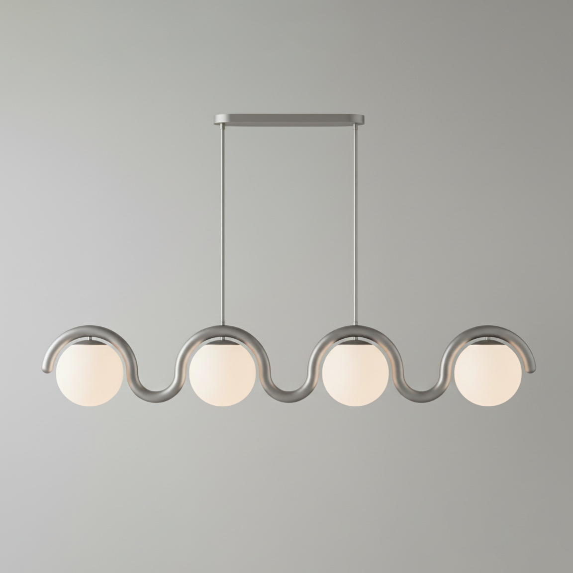 Uveta Linear Chandelier Red&Silver - Hey Lighting