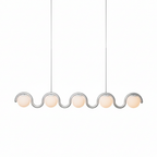 Uveta Linear Chandelier Red&Silver - Hey Lighting
