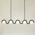 Uveta Linear Chandelier Red&Silver - Hey Lighting