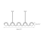 Uveta Linear Chandelier Red&Silver - Hey Lighting
