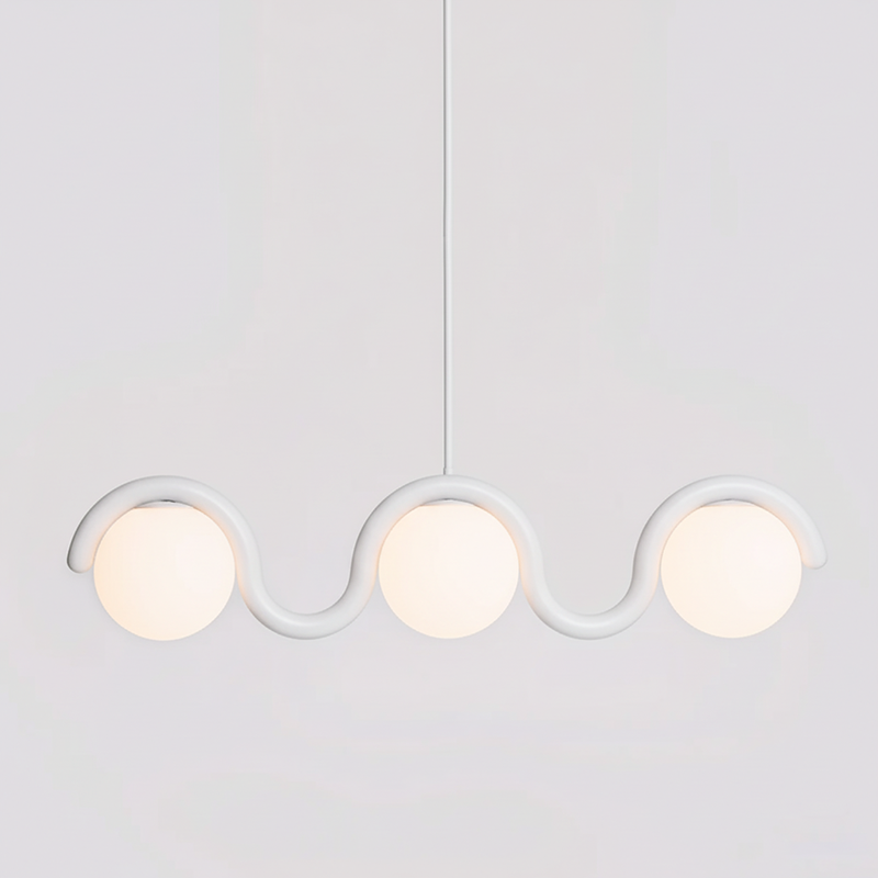 Uveta Linear Chandelier Red&Silver - Hey Lighting
