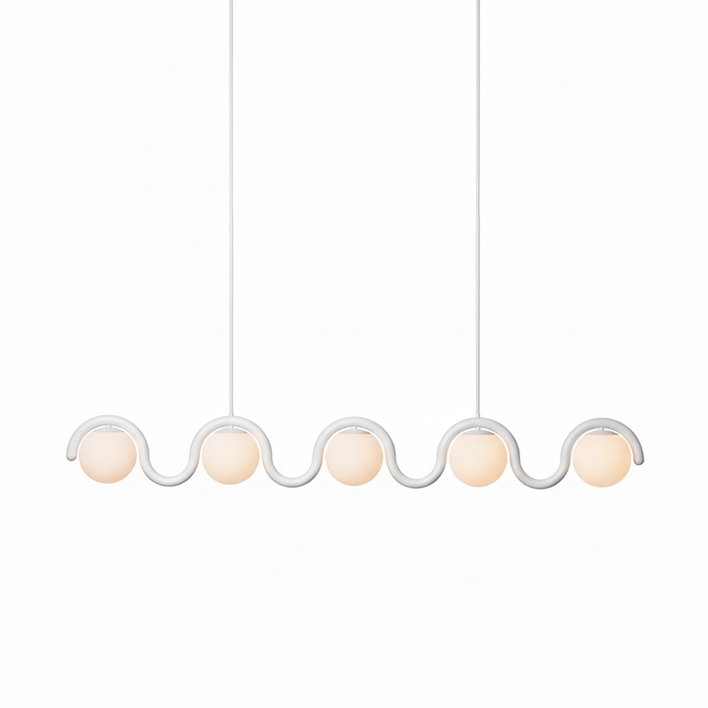 Uveta Linear Chandelier Red&Silver - Hey Lighting