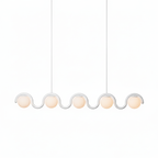 Uveta Linear Chandelier Red&Silver - Hey Lighting