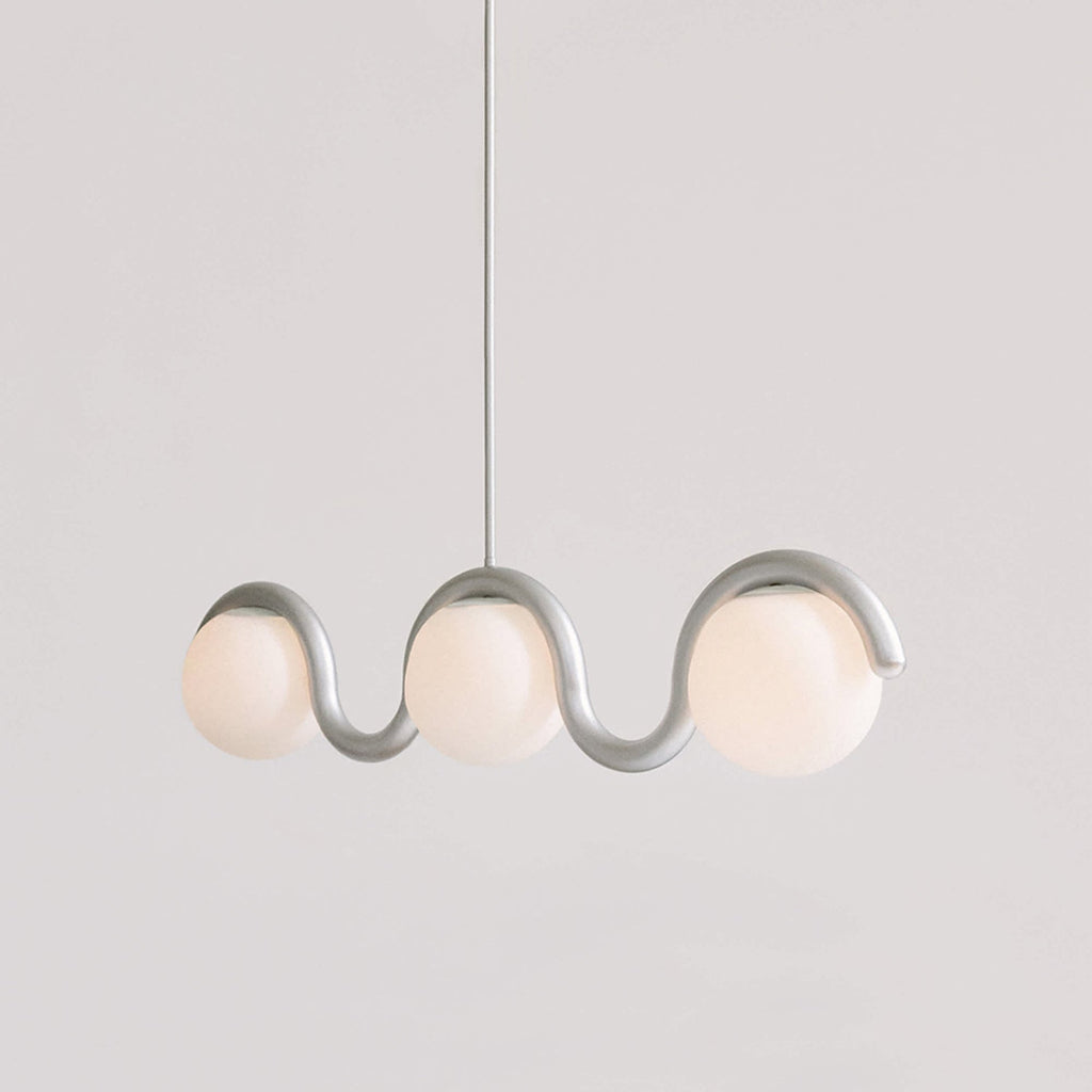 Uveta Linear Chandelier Red&Silver - Hey Lighting