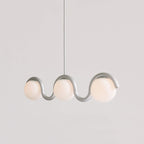 Uveta Linear Chandelier Red&Silver - Hey Lighting