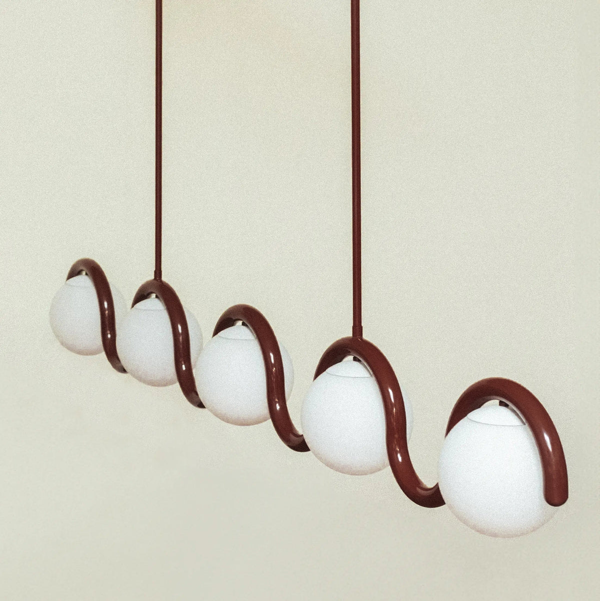 Uveta Linear Chandelier Red&Silver - Hey Lighting