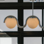 Uveta Linear Chandelier Red&Silver - Hey Lighting