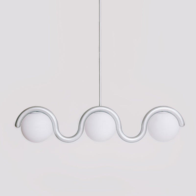 Uveta Linear Chandelier Red&Silver - Hey Lighting