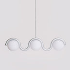 Uveta Linear Chandelier Red&Silver - Hey Lighting