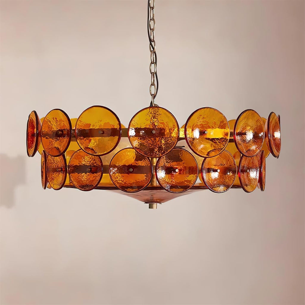 Ventilo Amber Glass Chandelier - Hey Lighting