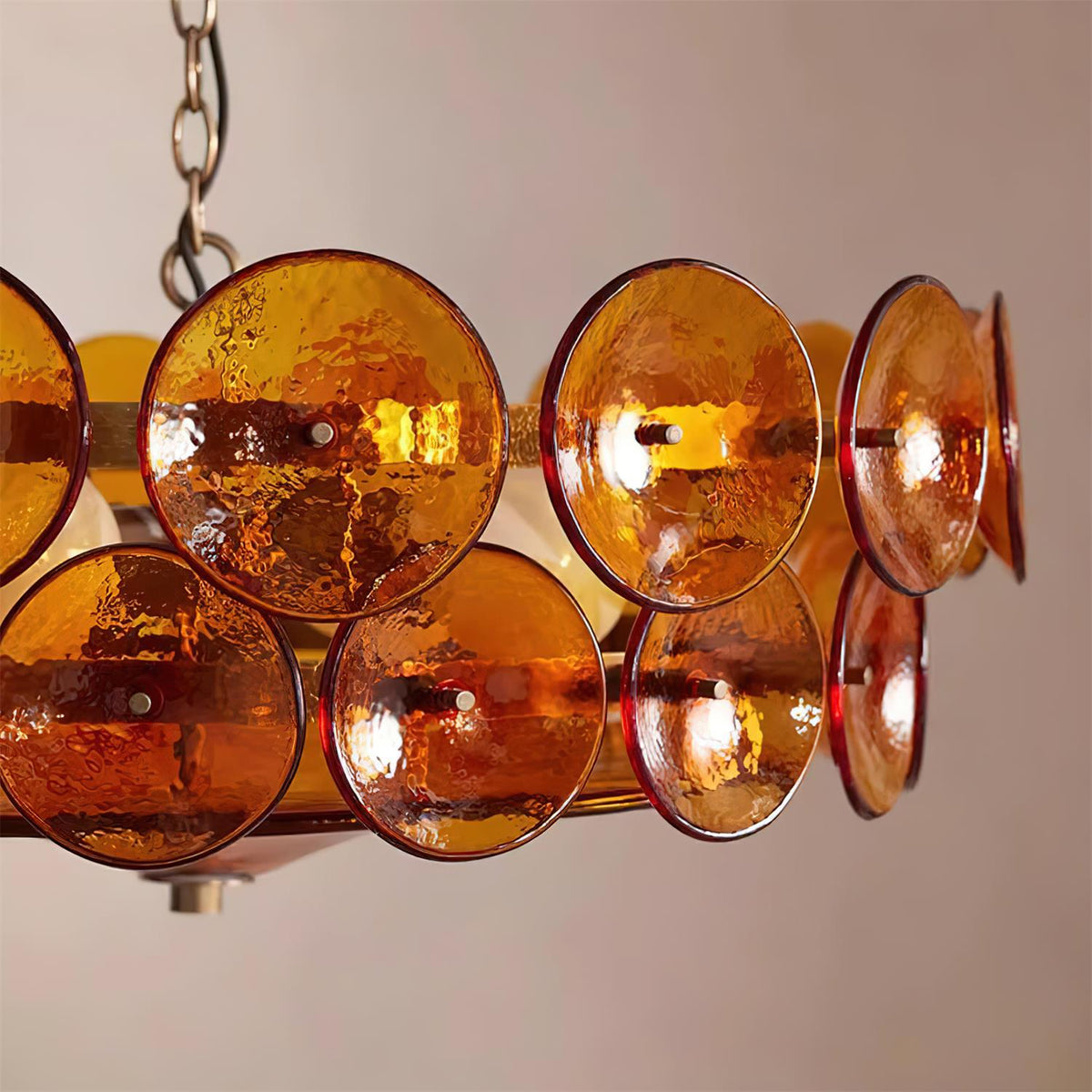 Ventilo Amber Glass Chandelier - Hey Lighting