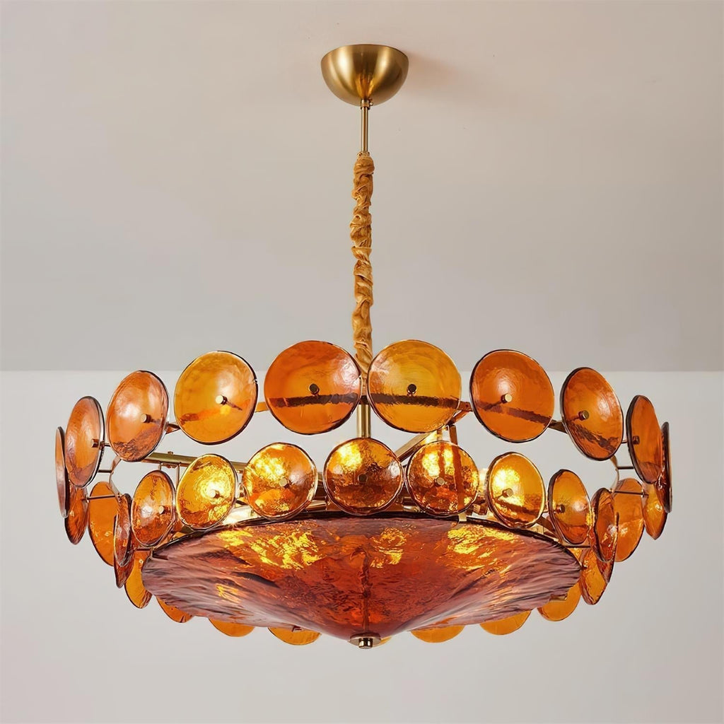 Ventilo Amber Glass Chandelier - Hey Lighting