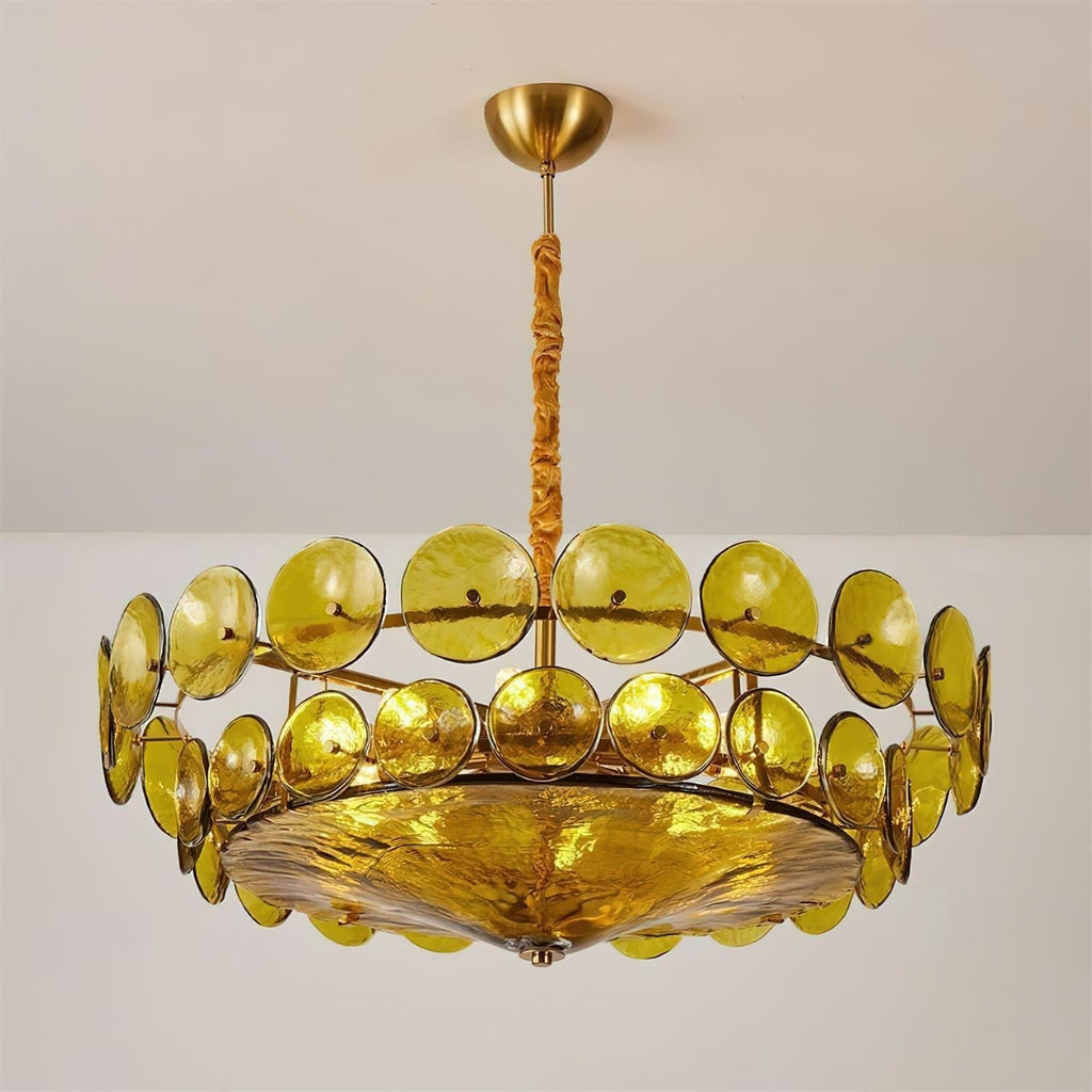 Ventilo Amber Glass Chandelier - Hey Lighting