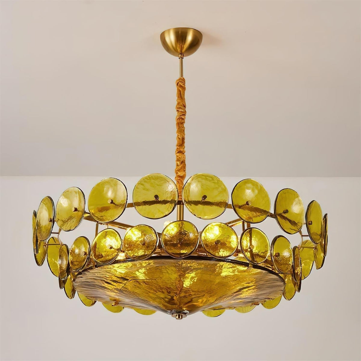 Ventilo Amber Glass Chandelier - Hey Lighting