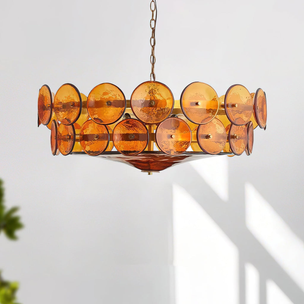 Ventilo Amber Glass Chandelier - Hey Lighting