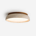 Kloris Travertine and Wood LED Ceiling Light – D30cm – Warm White