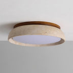 Kloris Travertine and Wood LED Ceiling Light – product view