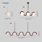 Uveta Linear Chandelier Red&Silver - Hey Lighting