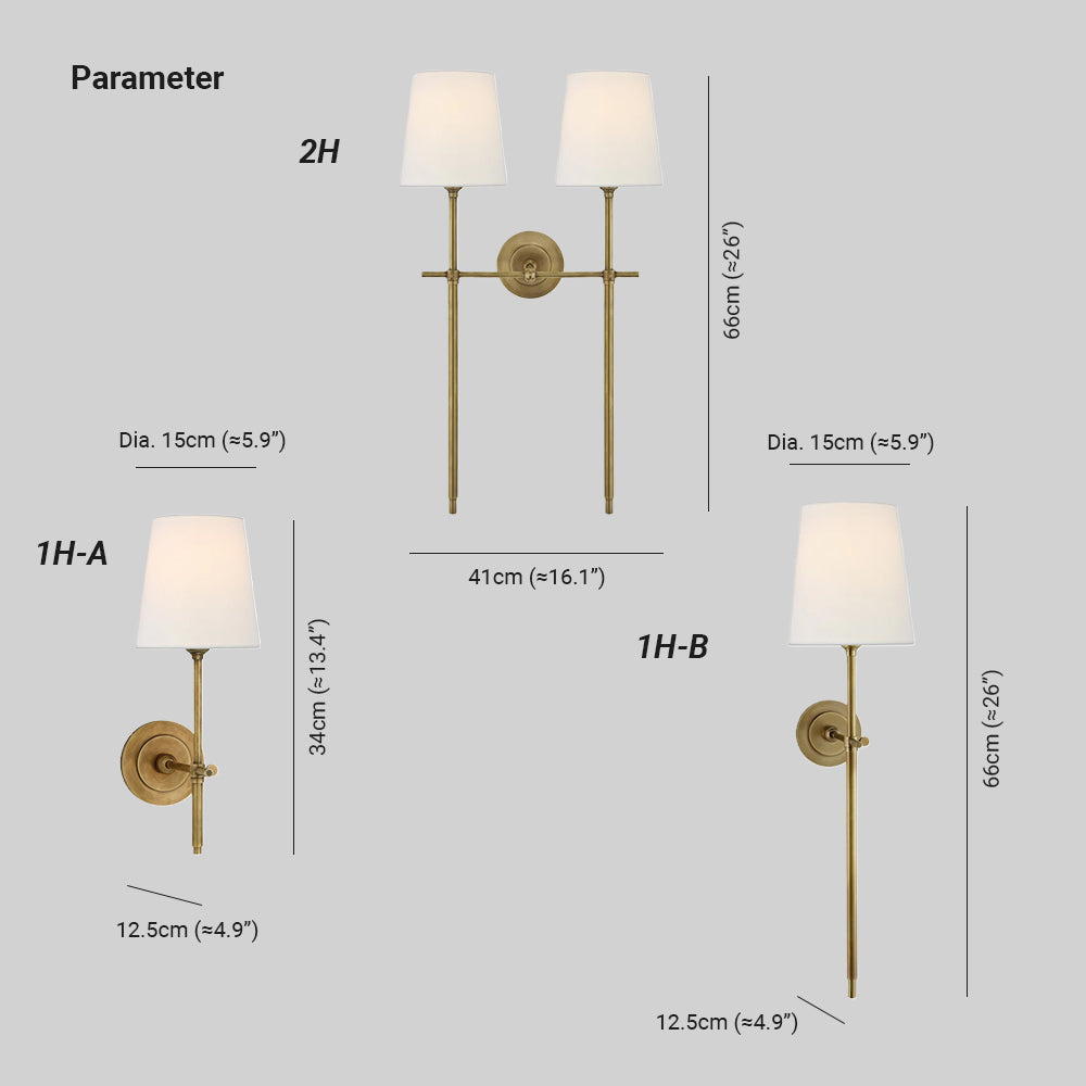 Theodore Wall Lamp Brass Fabric - Hey Lighting