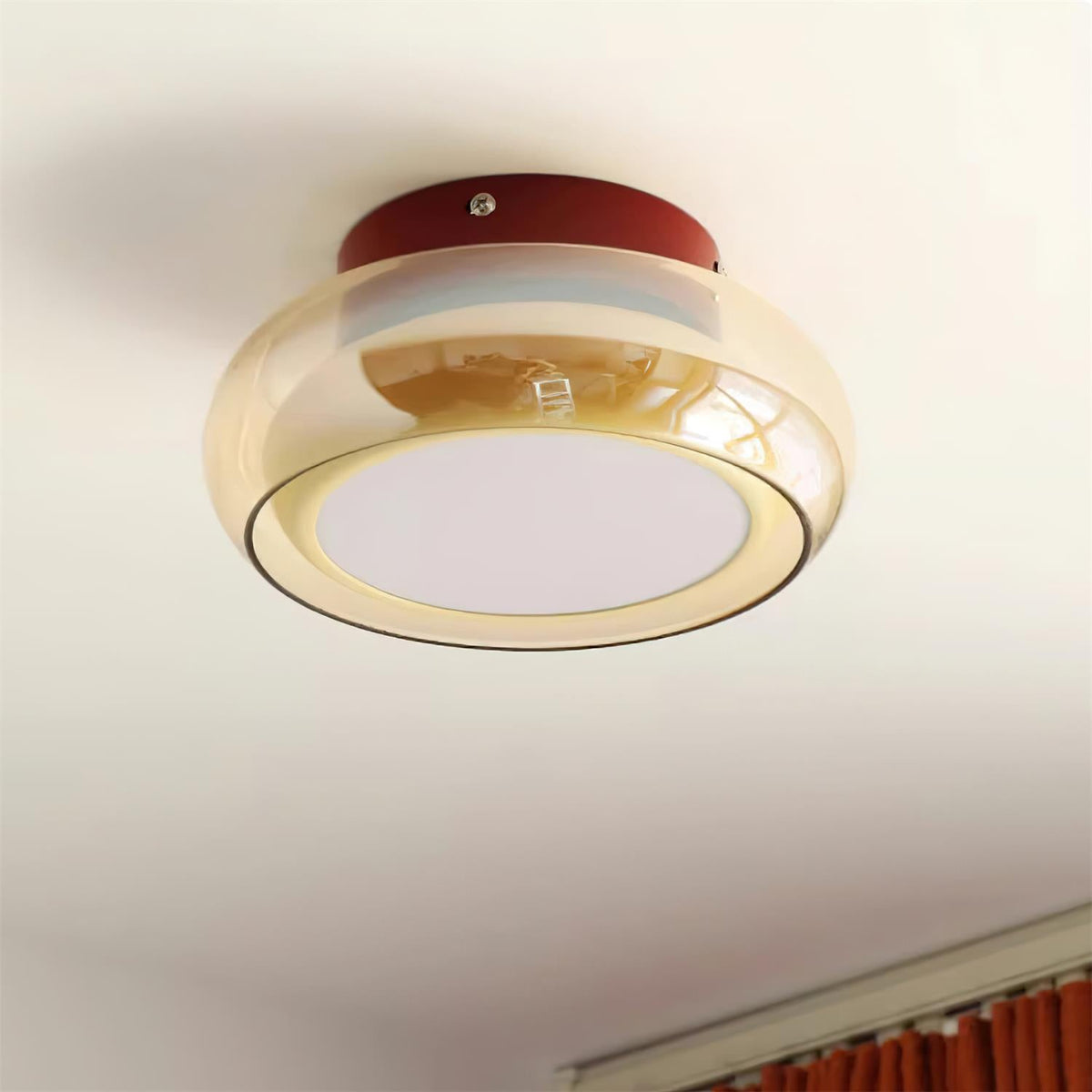 June Retro Glass Flush Mount Ceiling Light - Hey Lighting