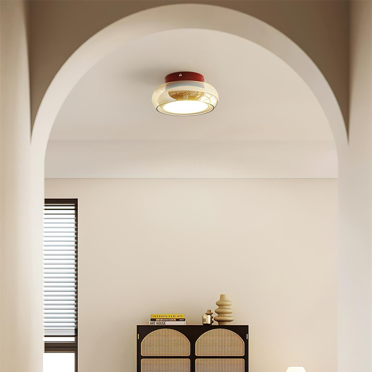 June Retro Glass Flush Mount Ceiling Light - Hey Lighting