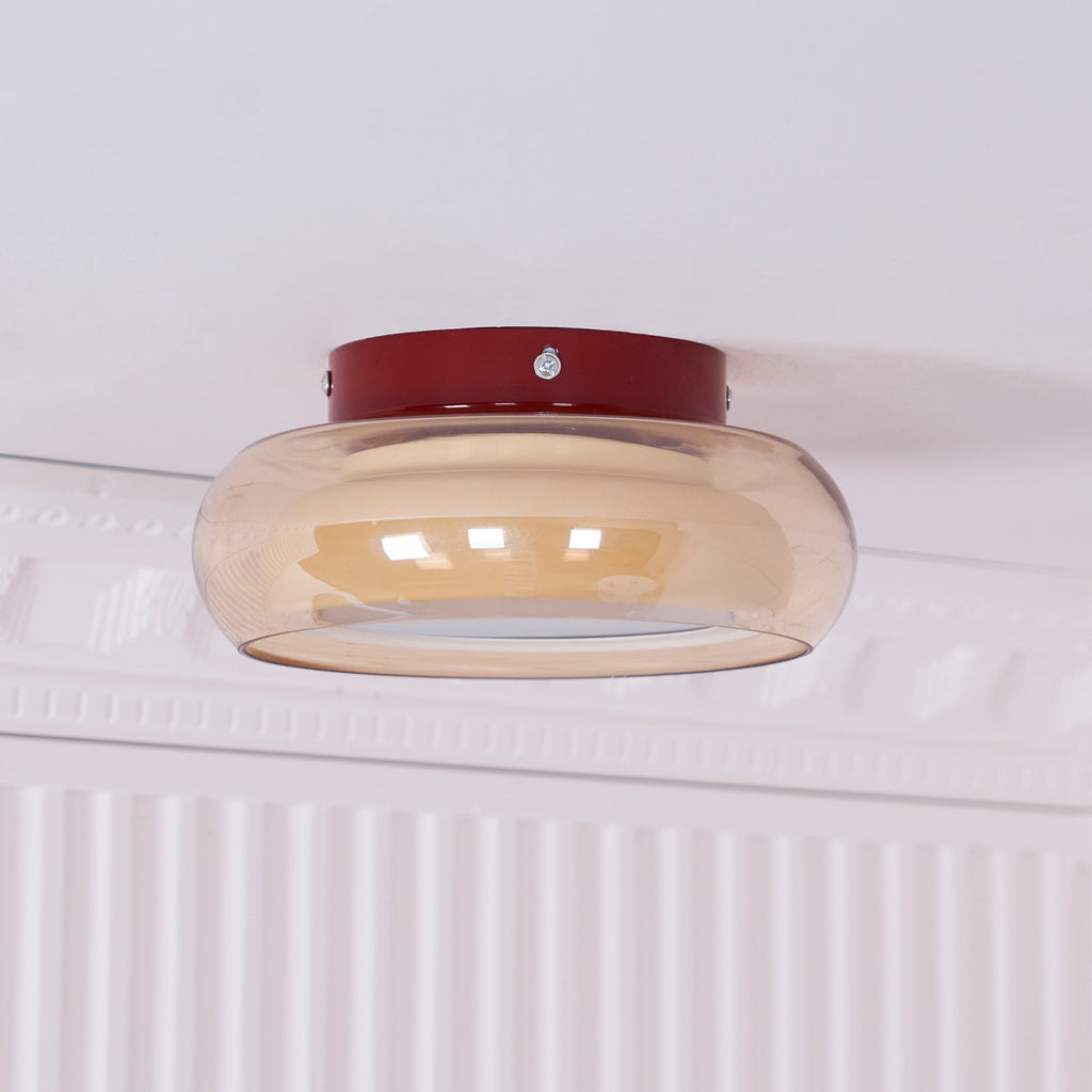 June Retro Glass Flush Mount Ceiling Light - Hey Lighting
