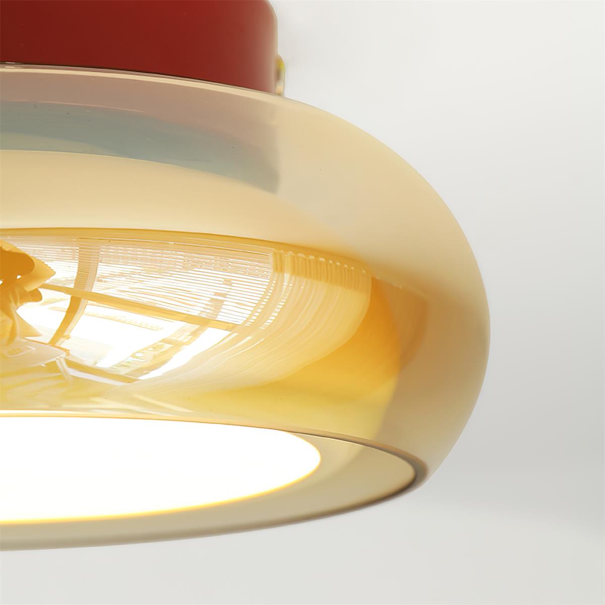 June Retro Glass Flush Mount Ceiling Light - Hey Lighting