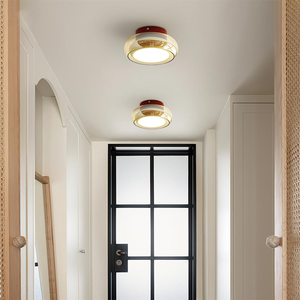 June Retro Glass Flush Mount Ceiling Light - Hey Lighting