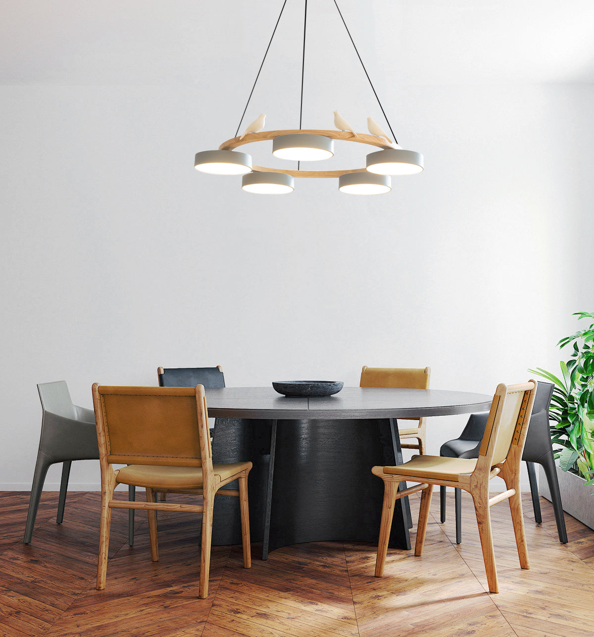 Cliff Chandelier Bird Round - Hey Lighting