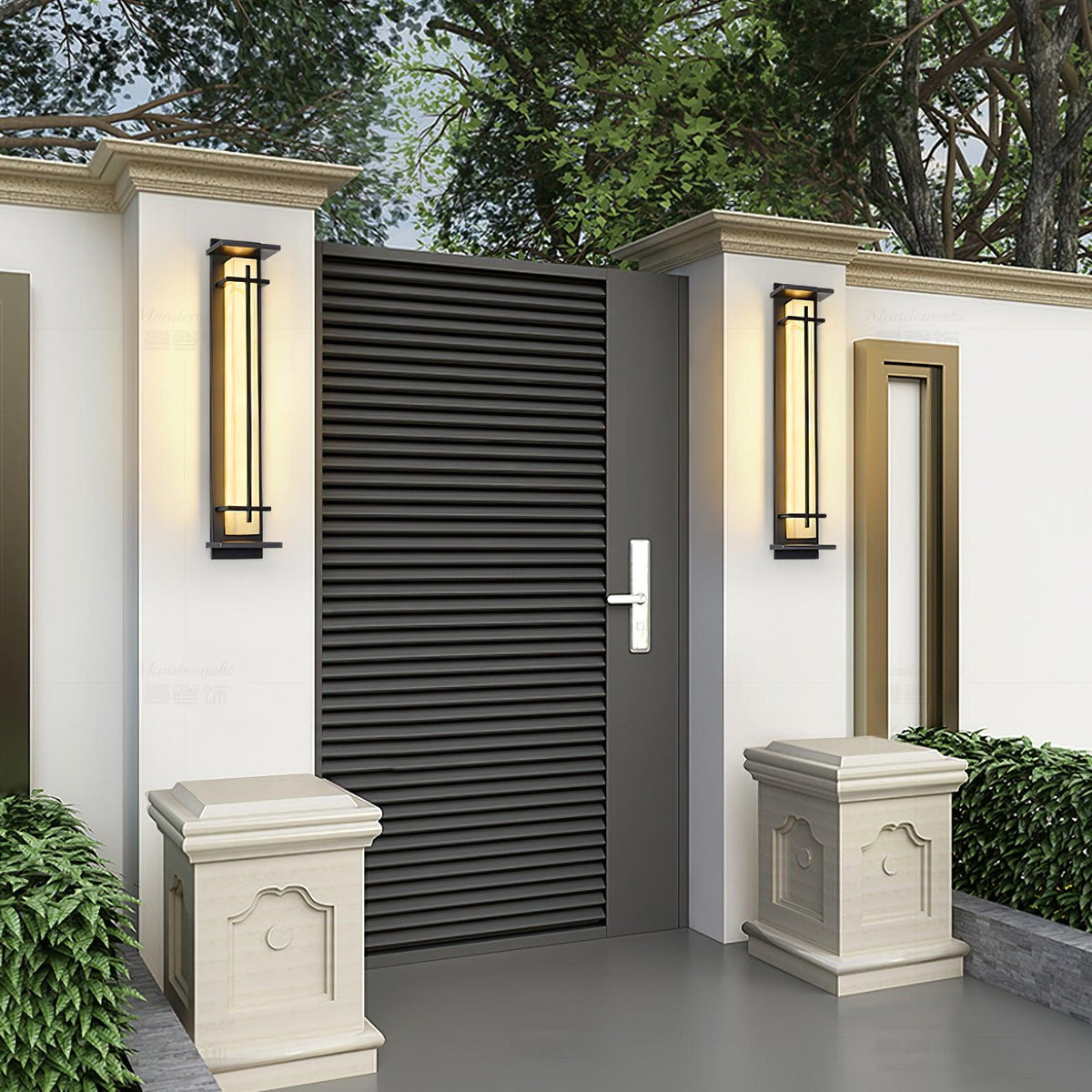 Ray Square Outdoor Wall Light Imitation Alabaster Waterproof - Hey Lighting