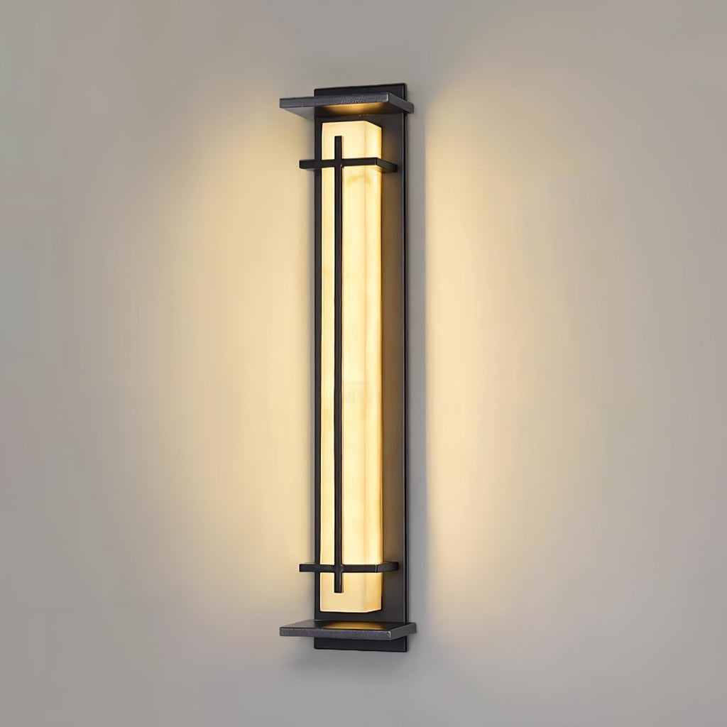 Ray Square Outdoor Wall Light Imitation Alabaster Waterproof - Hey Lighting
