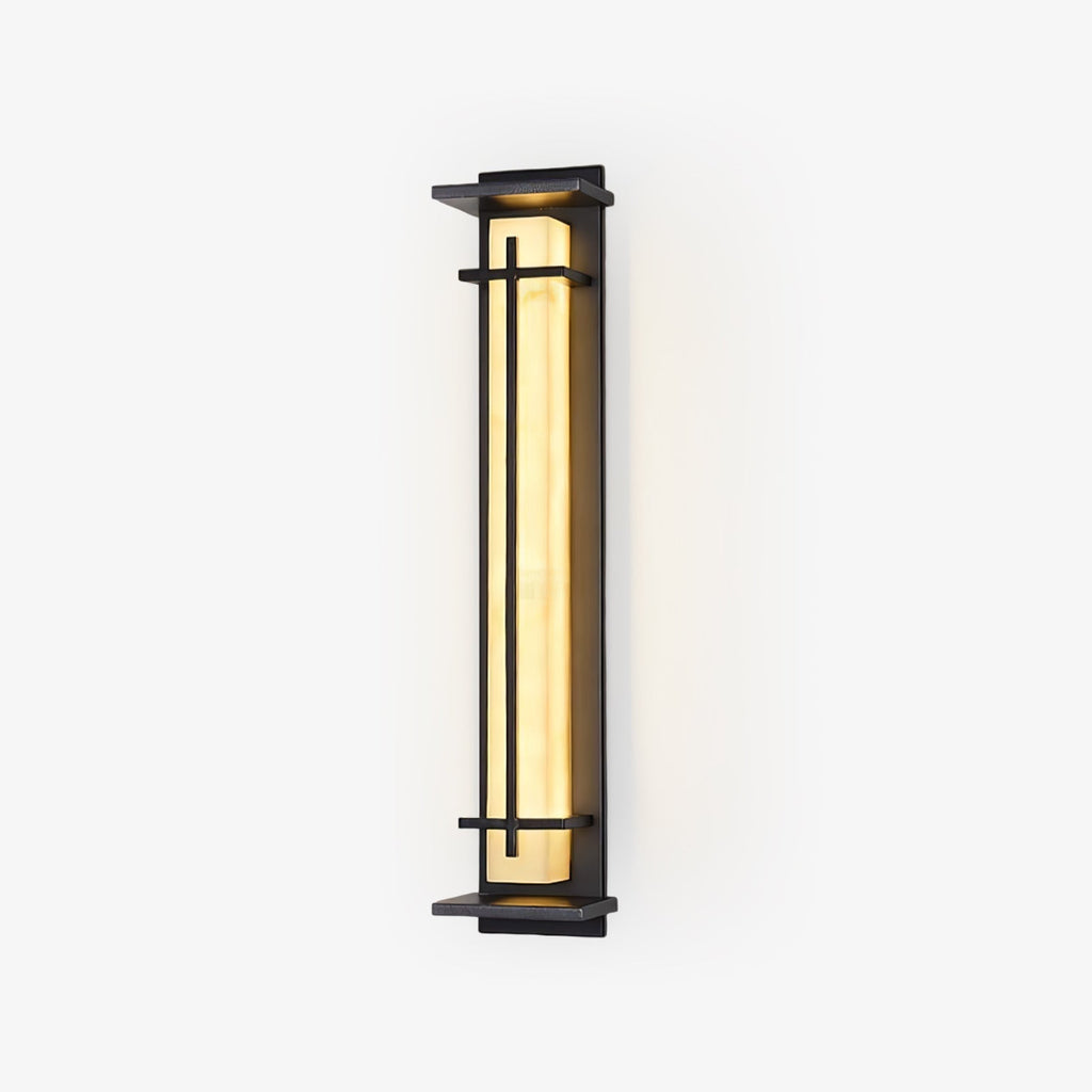 Ray Square Outdoor Wall Light Imitation Alabaster Waterproof - Hey Lighting