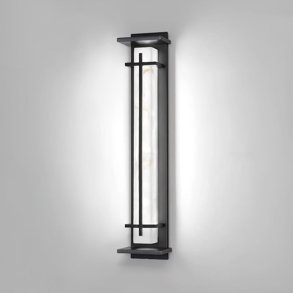 Ray Square Outdoor Wall Light Imitation Alabaster Waterproof - Hey Lighting
