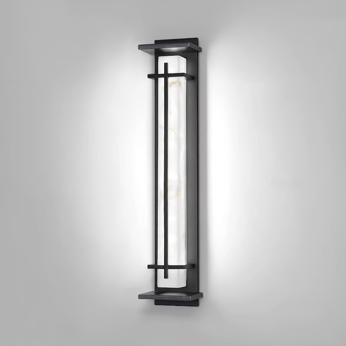 Ray Square Outdoor Wall Light Imitation Alabaster Waterproof - Hey Lighting