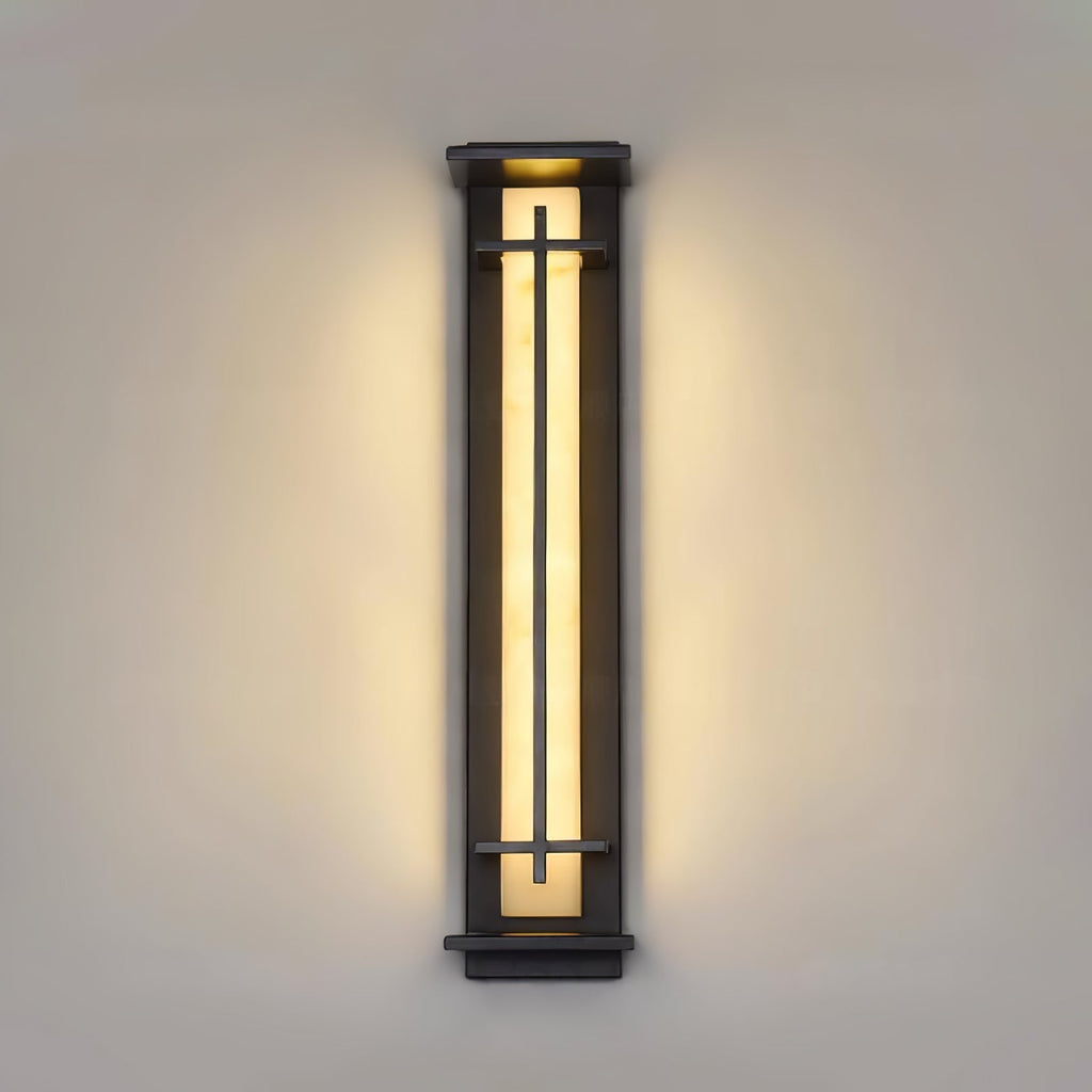 Ray Square Outdoor Wall Light Imitation Alabaster Waterproof - Hey Lighting